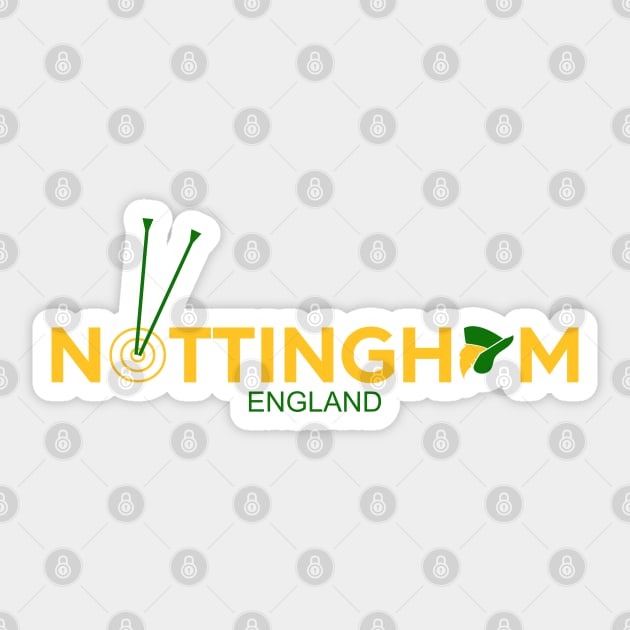 Nottingham England Robin Hood Sticker by Kev Brett Designs